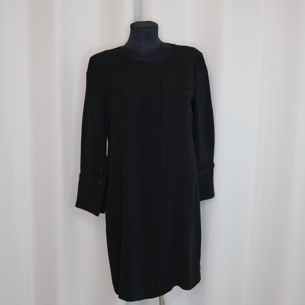PARTOW Silk Black Long Sleeve Dress Sz 6